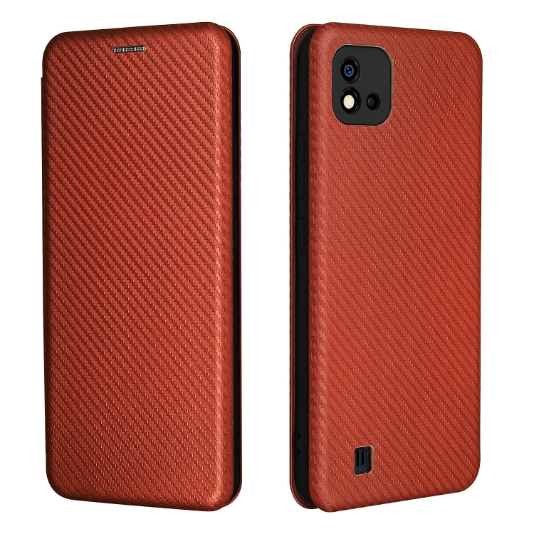 For OPPO Realme C11 2021 Carbon Fiber Texture Horizontal Flip TPU + PC + PU Leather Case with Card Slot