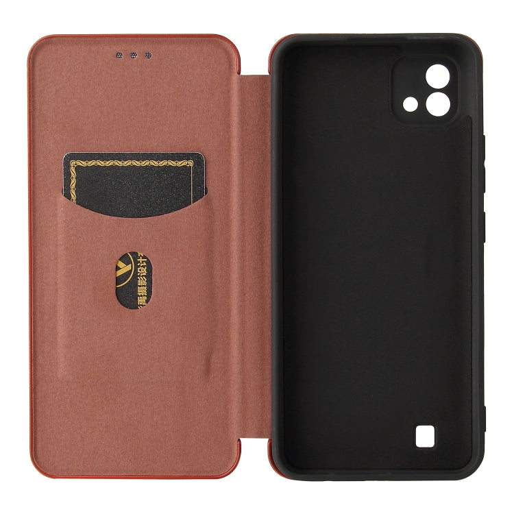 For OPPO Realme C11 2021 Carbon Fiber Texture Horizontal Flip TPU + PC + PU Leather Case with Card Slot