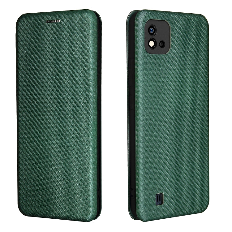 For OPPO Realme C11 2021 Carbon Fiber Texture Horizontal Flip TPU + PC + PU Leather Case with Card Slot