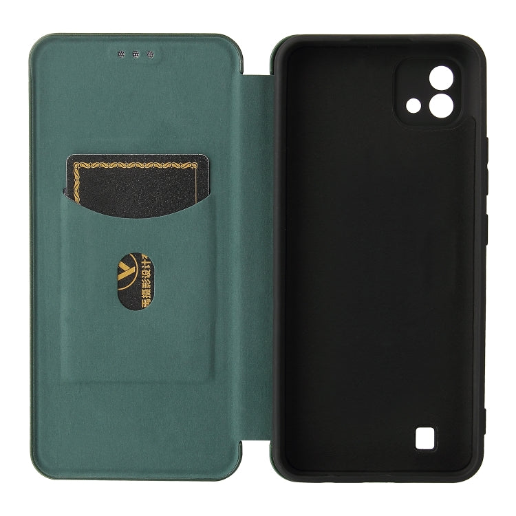 For OPPO Realme C11 2021 Carbon Fiber Texture Horizontal Flip TPU + PC + PU Leather Case with Card Slot