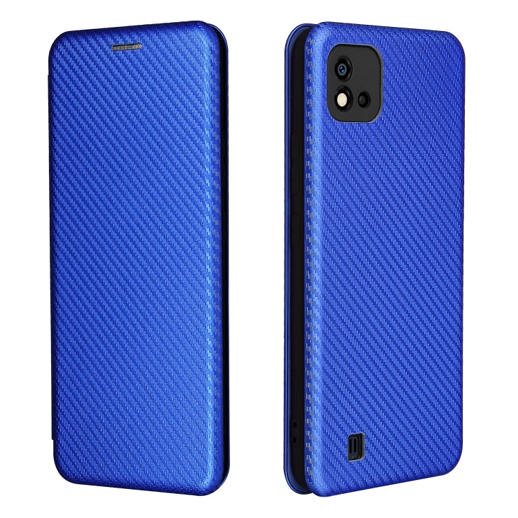For OPPO Realme C11 2021 Carbon Fiber Texture Horizontal Flip TPU + PC + PU Leather Case with Card Slot