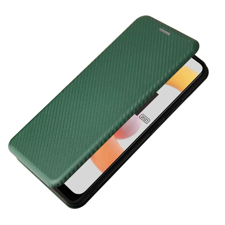 For OPPO Realme C20 Carbon Fiber Texture Horizontal Flip TPU + PC + PU Leather Case with Card Slot