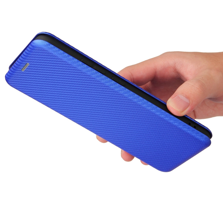 For OPPO Realme C20 Carbon Fiber Texture Horizontal Flip TPU + PC + PU Leather Case with Card Slot