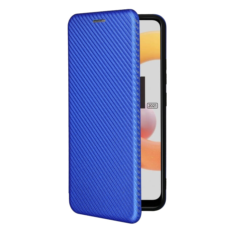 For OPPO Realme C20 Carbon Fiber Texture Horizontal Flip TPU + PC + PU Leather Case with Card Slot
