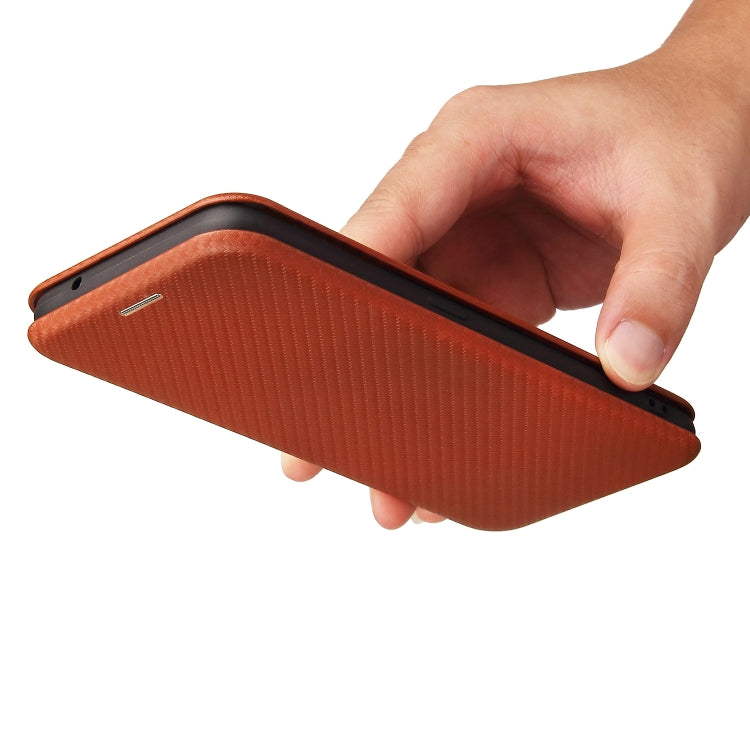 For OPPO Reno 5A(Japan version) Carbon Fiber Texture Horizontal Flip TPU + PC + PU Leather Case with Card Slot