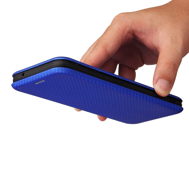 For OPPO Reno 5A(Japan version) Carbon Fiber Texture Horizontal Flip TPU + PC + PU Leather Case with Card Slot