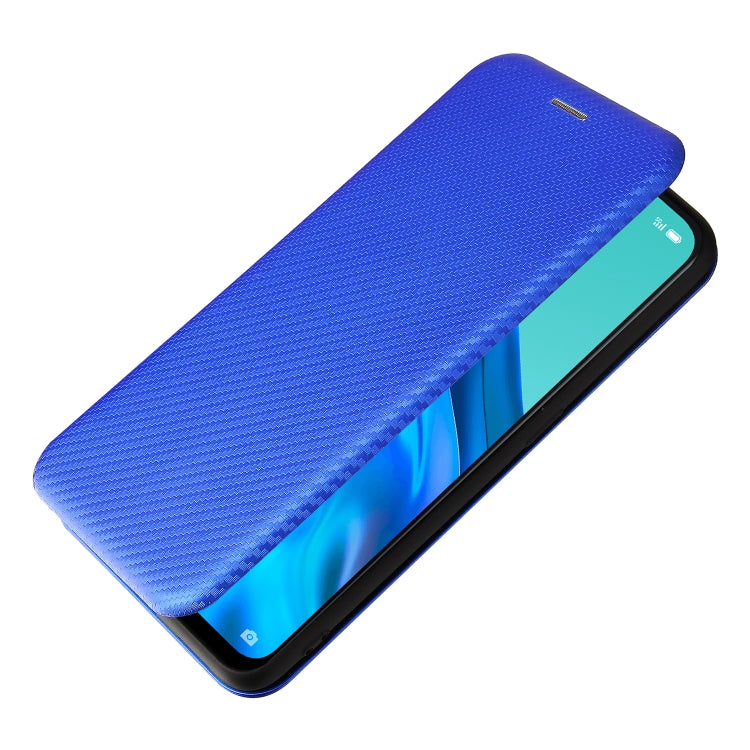 For OPPO Reno 5A(Japan version) Carbon Fiber Texture Horizontal Flip TPU + PC + PU Leather Case with Card Slot