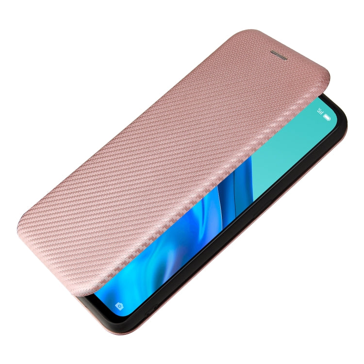 For OPPO Reno 5A(Japan version) Carbon Fiber Texture Horizontal Flip TPU + PC + PU Leather Case with Card Slot