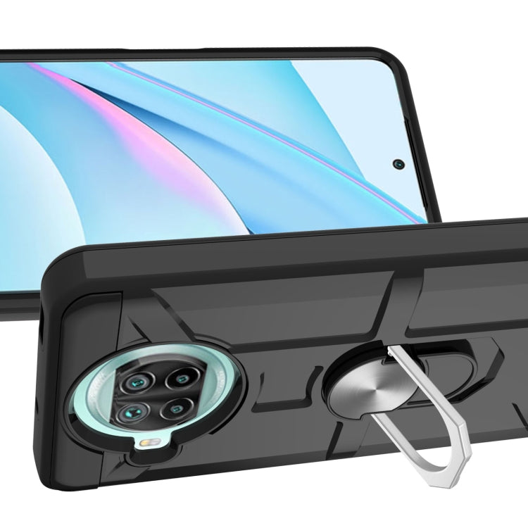 For Xiaomi Mi 10T Lite 5G / Poco X3 / X3 NFC War-god Armor TPU + PC Shockproof Magnetic Protective Case with Ring Holder