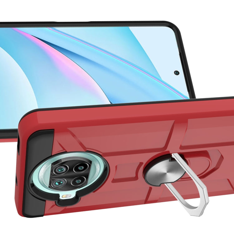 For Xiaomi Mi 10T Lite 5G / Poco X3 / X3 NFC War-god Armor TPU + PC Shockproof Magnetic Protective Case with Ring Holder