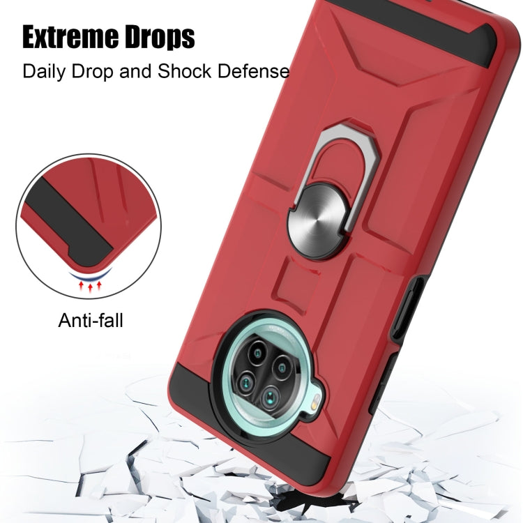 For Xiaomi Mi 10T Lite 5G / Poco X3 / X3 NFC War-god Armor TPU + PC Shockproof Magnetic Protective Case with Ring Holder