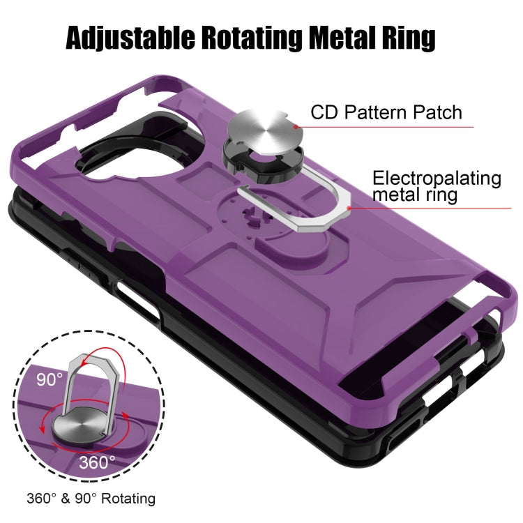 For Xiaomi Mi 10T Lite 5G / Poco X3 / X3 NFC War-god Armor TPU + PC Shockproof Magnetic Protective Case with Ring Holder