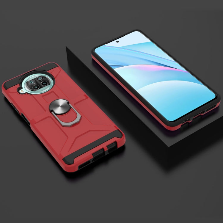 For Xiaomi Mi 10T Lite 5G / Poco X3 / X3 NFC War-god Armor TPU + PC Shockproof Magnetic Protective Case with Ring Holder