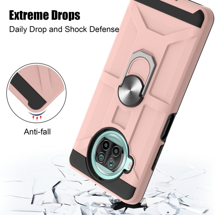 For Xiaomi Mi 10T Lite 5G / Poco X3 / X3 NFC War-god Armor TPU + PC Shockproof Magnetic Protective Case with Ring Holder