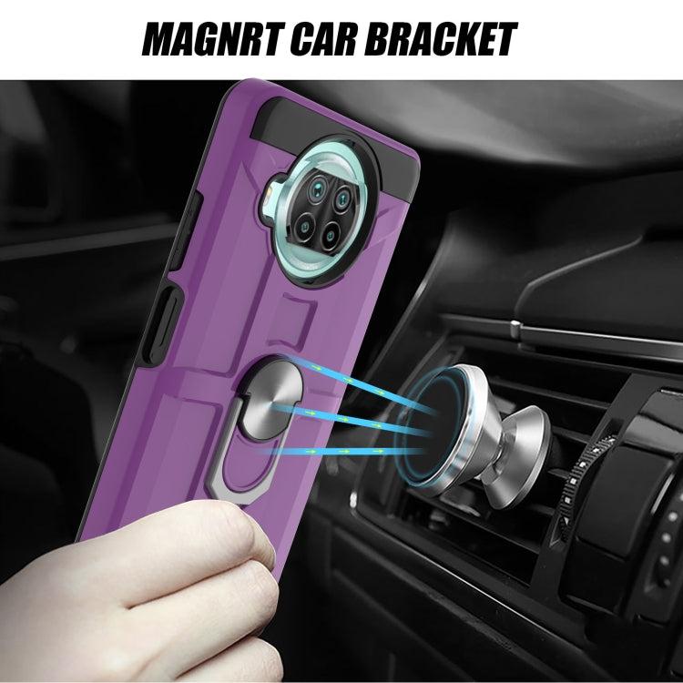 For Xiaomi Mi 10T Lite 5G / Poco X3 / X3 NFC War-god Armor TPU + PC Shockproof Magnetic Protective Case with Ring Holder