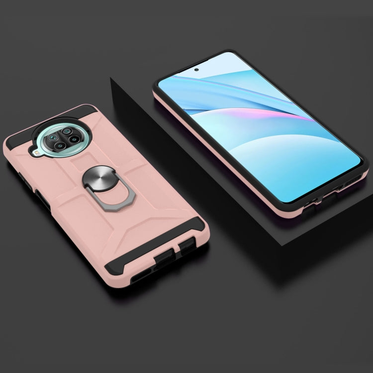 For Xiaomi Mi 10T Lite 5G / Poco X3 / X3 NFC War-god Armor TPU + PC Shockproof Magnetic Protective Case with Ring Holder