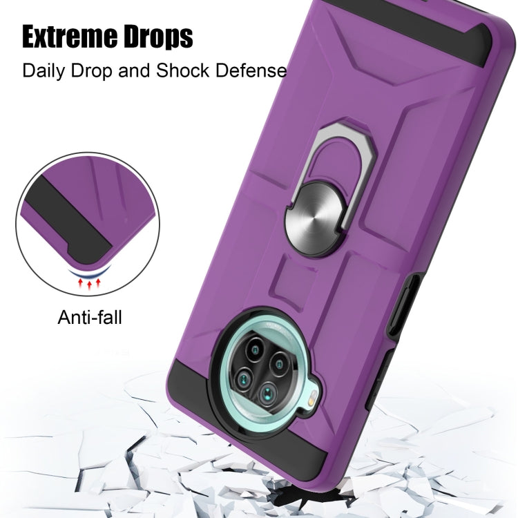 For Xiaomi Mi 10T Lite 5G / Poco X3 / X3 NFC War-god Armor TPU + PC Shockproof Magnetic Protective Case with Ring Holder