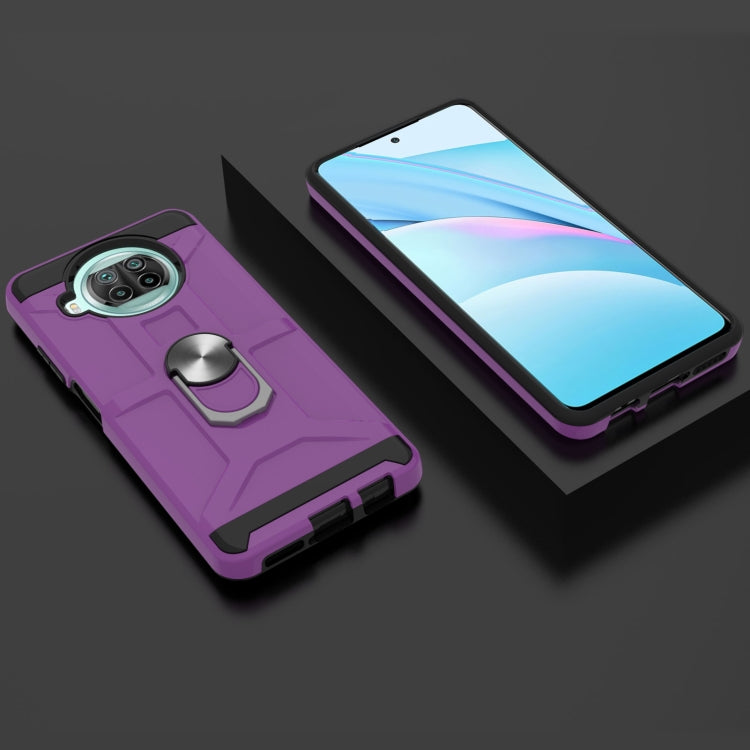 For Xiaomi Mi 10T Lite 5G / Poco X3 / X3 NFC War-god Armor TPU + PC Shockproof Magnetic Protective Case with Ring Holder