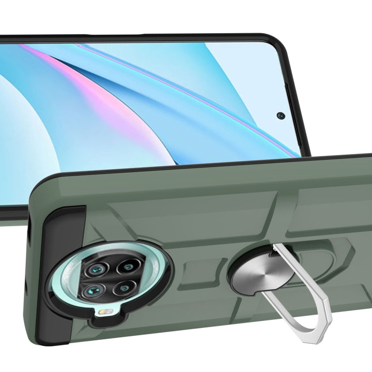 For Xiaomi Mi 10T Lite 5G / Poco X3 / X3 NFC War-god Armor TPU + PC Shockproof Magnetic Protective Case with Ring Holder