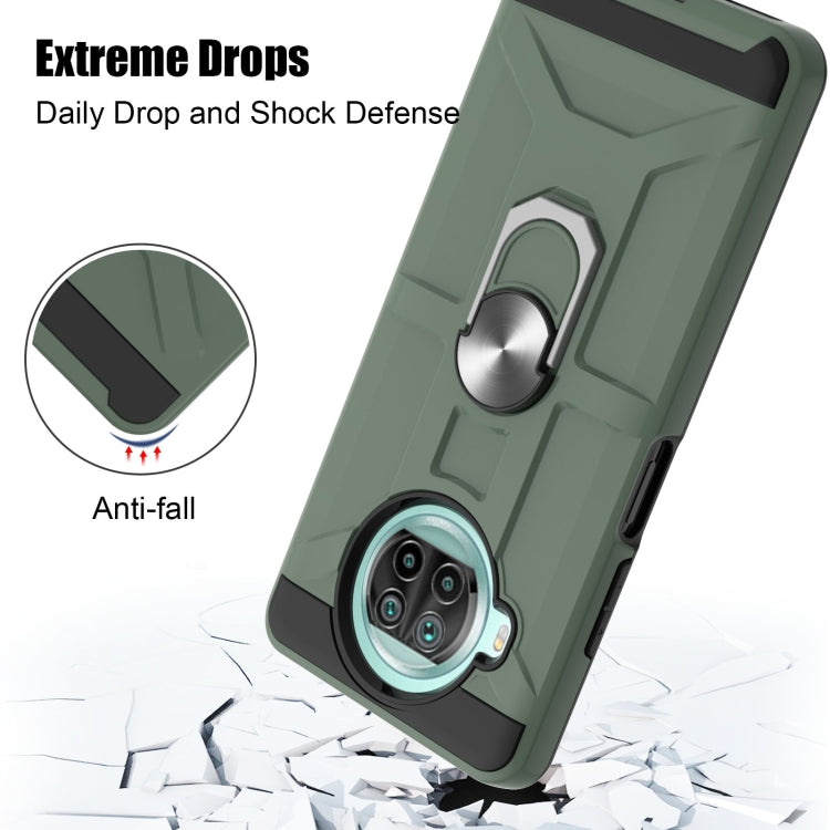For Xiaomi Mi 10T Lite 5G / Poco X3 / X3 NFC War-god Armor TPU + PC Shockproof Magnetic Protective Case with Ring Holder