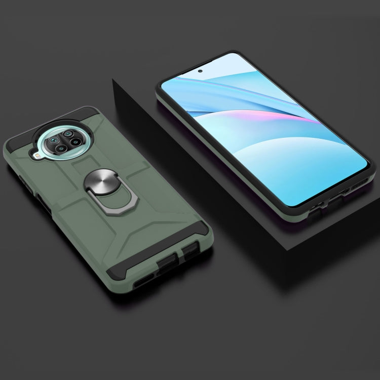 For Xiaomi Mi 10T Lite 5G / Poco X3 / X3 NFC War-god Armor TPU + PC Shockproof Magnetic Protective Case with Ring Holder