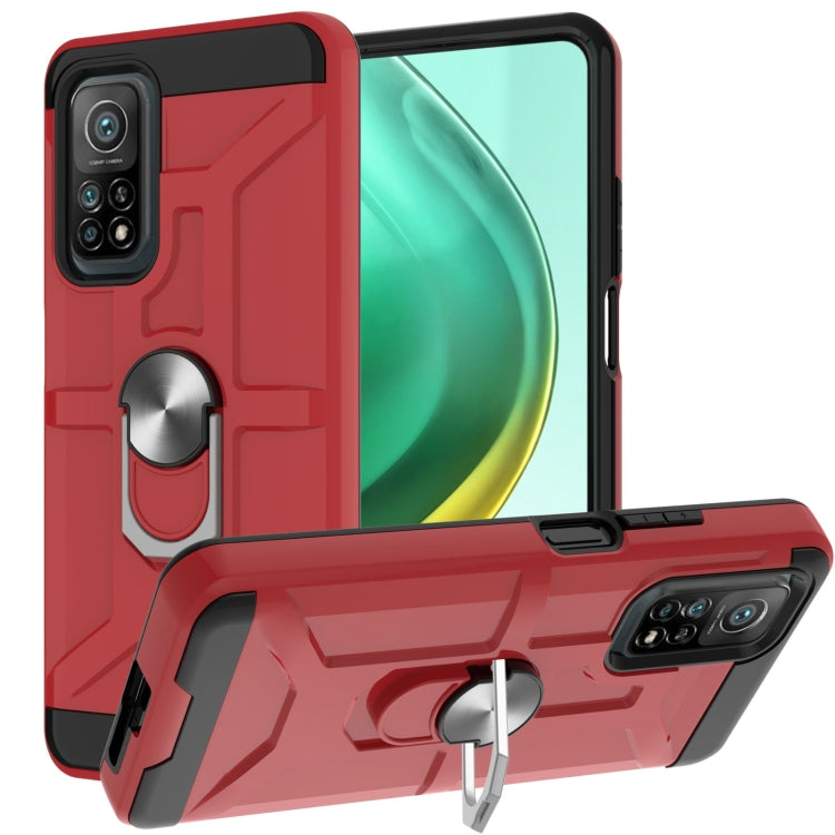 For Xiaomi Mi 10T/ 10T Pro / Redmi K30S War-god Armor TPU + PC Shockproof Magnetic Protective Case with Ring Holder