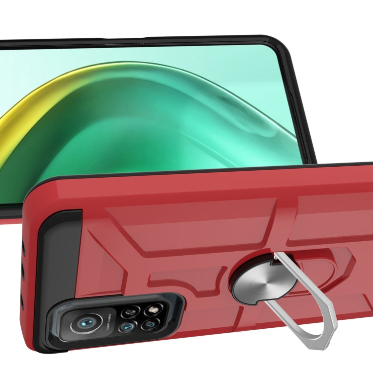 For Xiaomi Mi 10T/ 10T Pro / Redmi K30S War-god Armor TPU + PC Shockproof Magnetic Protective Case with Ring Holder