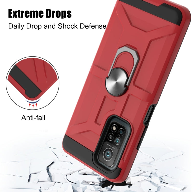 For Xiaomi Mi 10T/ 10T Pro / Redmi K30S War-god Armor TPU + PC Shockproof Magnetic Protective Case with Ring Holder