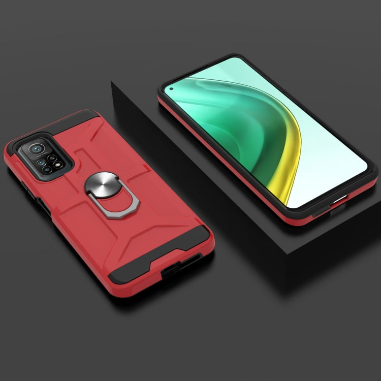 For Xiaomi Mi 10T/ 10T Pro / Redmi K30S War-god Armor TPU + PC Shockproof Magnetic Protective Case with Ring Holder
