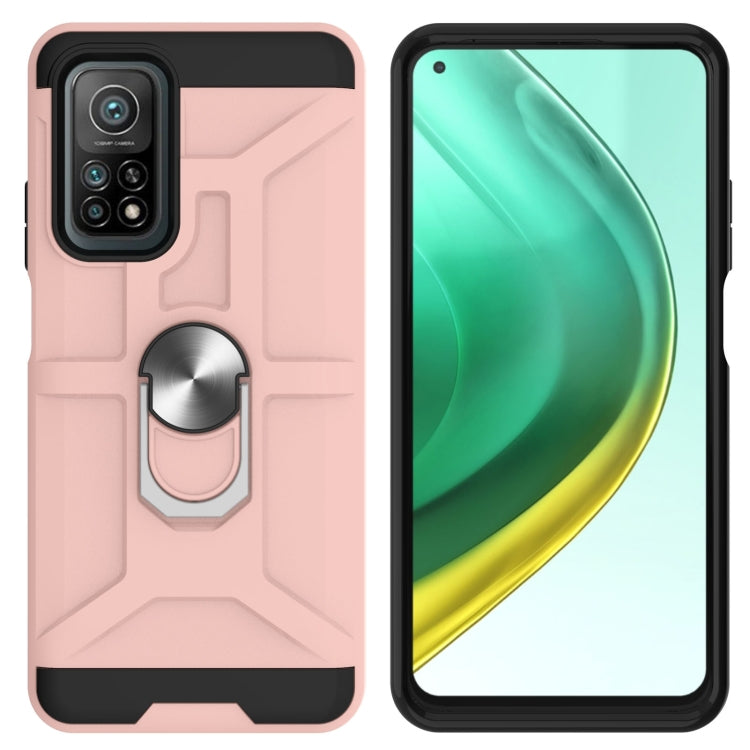 For Xiaomi Mi 10T/ 10T Pro / Redmi K30S War-god Armor TPU + PC Shockproof Magnetic Protective Case with Ring Holder