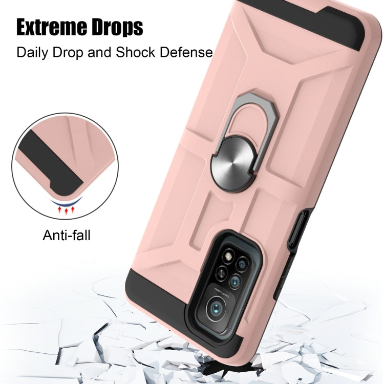 For Xiaomi Mi 10T/ 10T Pro / Redmi K30S War-god Armor TPU + PC Shockproof Magnetic Protective Case with Ring Holder