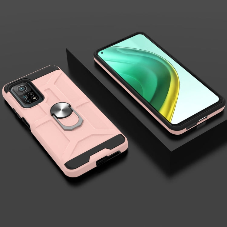 For Xiaomi Mi 10T/ 10T Pro / Redmi K30S War-god Armor TPU + PC Shockproof Magnetic Protective Case with Ring Holder