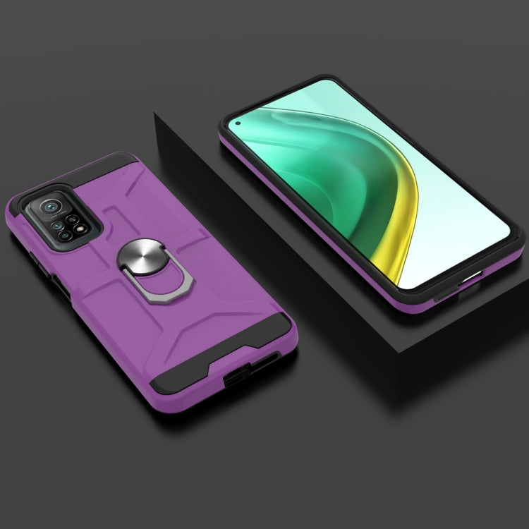 For Xiaomi Mi 10T/ 10T Pro / Redmi K30S War-god Armor TPU + PC Shockproof Magnetic Protective Case with Ring Holder