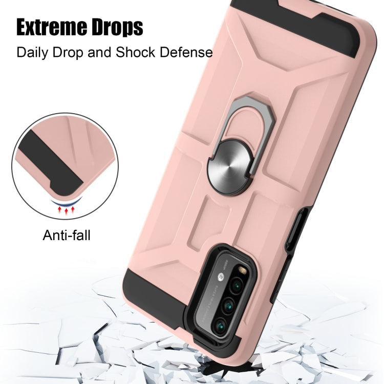 For Xiaomi Redmi 9 Power / Note 9 4G / Poco M3 War-god Armor TPU + PC Shockproof Magnetic Protective Case with Ring Holder