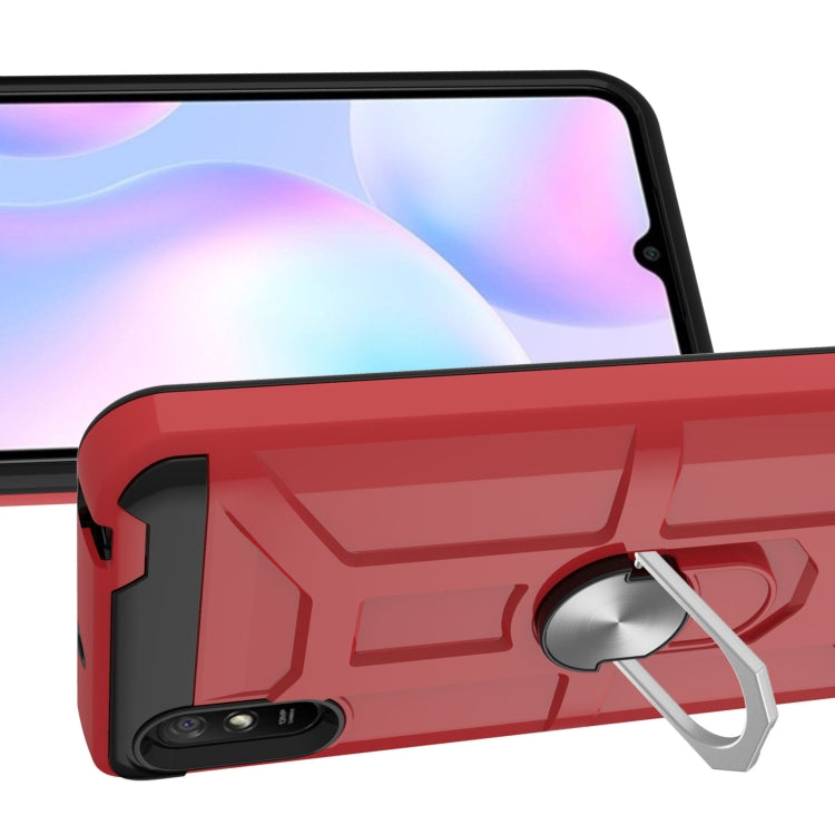 For Xiaomi Redmi 9A War-god Armor TPU + PC Shockproof Magnetic Protective Case with Ring Holder