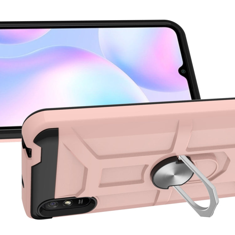 For Xiaomi Redmi 9A War-god Armor TPU + PC Shockproof Magnetic Protective Case with Ring Holder