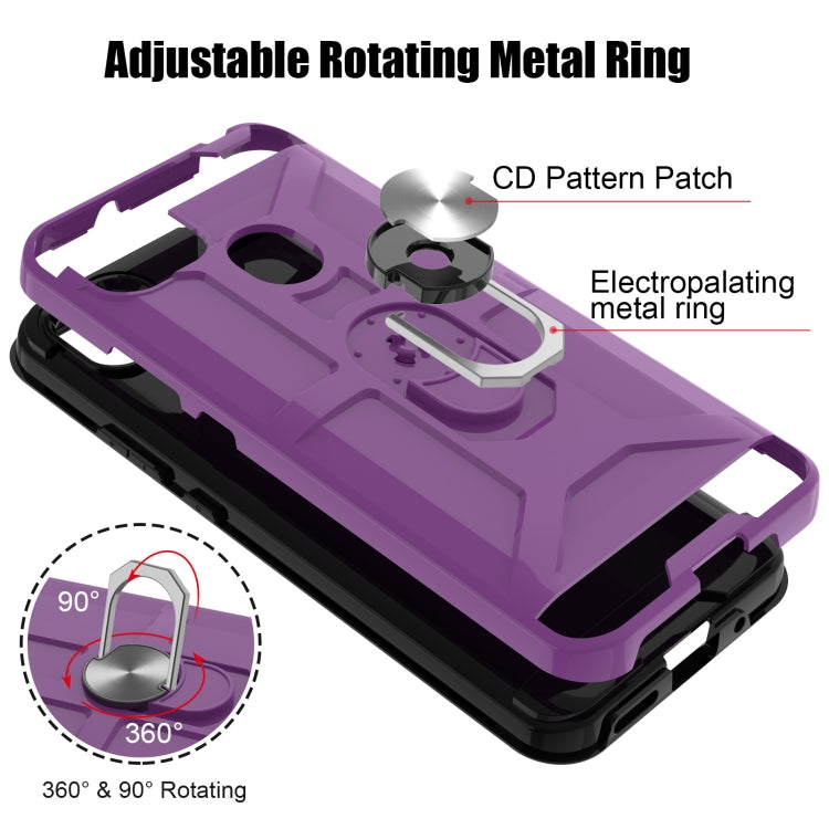 For Xiaomi Redmi 9C / Redmi 9 Indian Edition War-god Armor TPU + PC Shockproof Magnetic Protective Case with Ring Holder