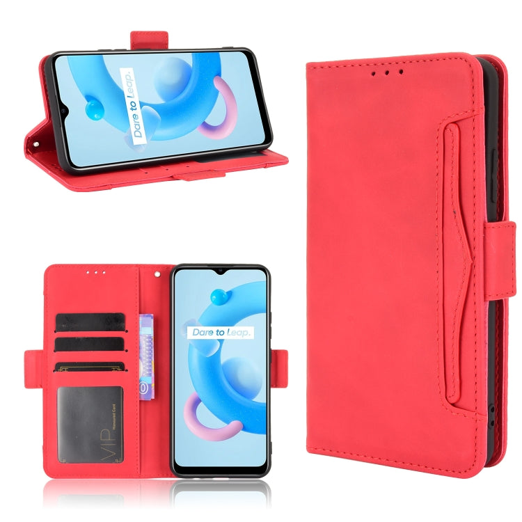 For OPPO Realme C11 2021 / C20 / C20A Skin Feel Calf Pattern Horizontal Flip Leather Case with Holder & Card Slots & Photo Frame