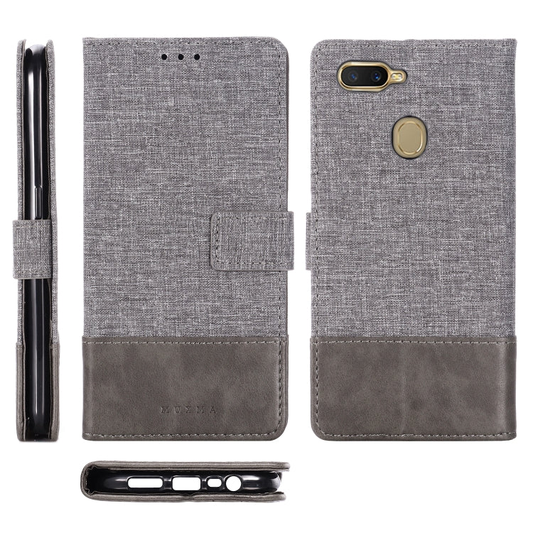 For OPPO A7 MUXMA MX102 Horizontal Flip Canvas Leather Case with Stand & Card Slot & Wallet Function