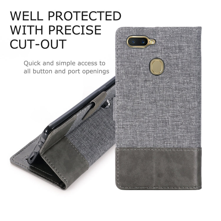 For OPPO A7 MUXMA MX102 Horizontal Flip Canvas Leather Case with Stand & Card Slot & Wallet Function
