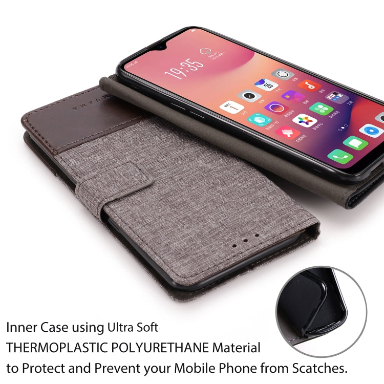 For OPPO A7 MUXMA MX102 Horizontal Flip Canvas Leather Case with Stand & Card Slot & Wallet Function