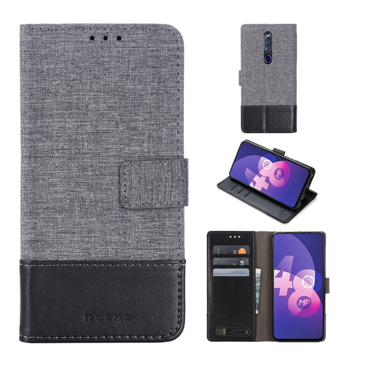 MUXMA MX102 Horizontal Flip Canvas Leather Case with Stand & Card Slot & Wallet Function