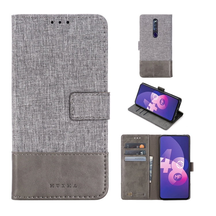 MUXMA MX102 Horizontal Flip Canvas Leather Case with Stand & Card Slot & Wallet Function