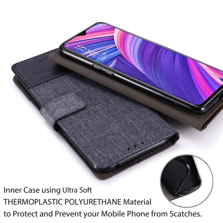 For OPPO R17 Pro MUXMA MX102 Horizontal Flip Canvas Leather Case with Stand & Card Slot & Wallet Function