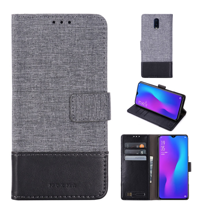 For OPPO R17 MUXMA MX102 Horizontal Flip Canvas Leather Case with Stand & Card Slot & Wallet Function