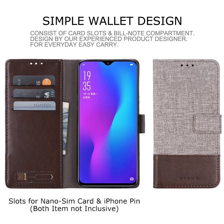 For OPPO R17 MUXMA MX102 Horizontal Flip Canvas Leather Case with Stand & Card Slot & Wallet Function