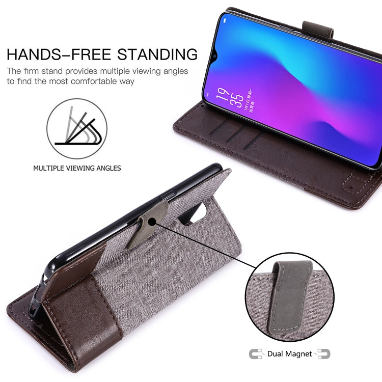 For OPPO R17 MUXMA MX102 Horizontal Flip Canvas Leather Case with Stand & Card Slot & Wallet Function