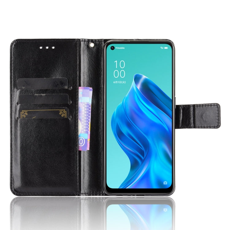 For OPPO Reno5 A Crazy Horse Texture Horizontal Flip Leather Case with Holder & Card Slots & Lanyard