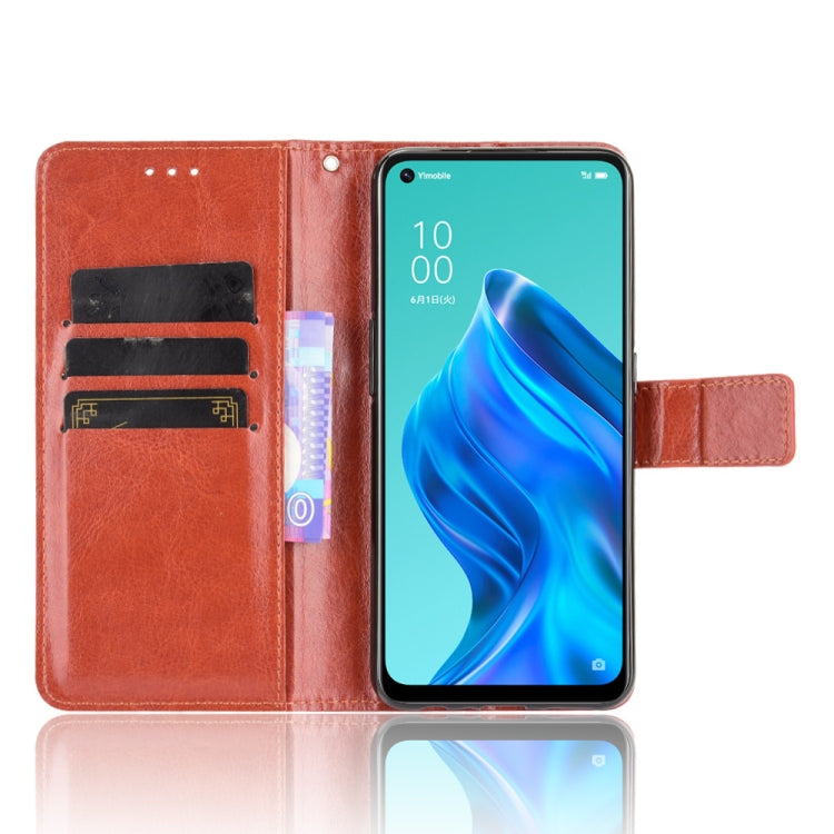 For OPPO Reno5 A Crazy Horse Texture Horizontal Flip Leather Case with Holder & Card Slots & Lanyard