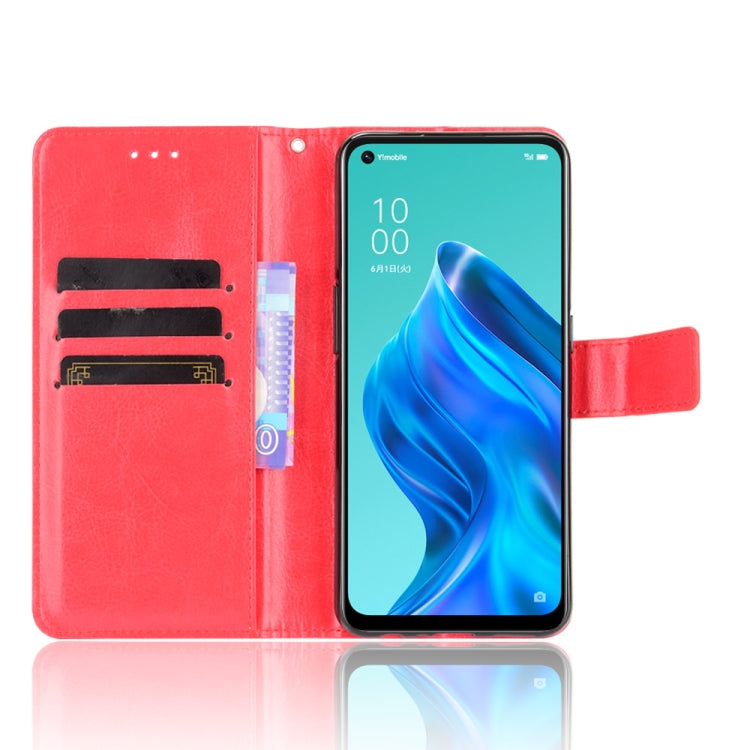 For OPPO Reno5 A Crazy Horse Texture Horizontal Flip Leather Case with Holder & Card Slots & Lanyard